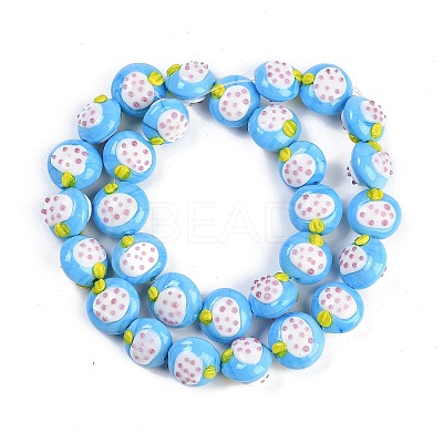 Handmade Lampwork Bumpy Beads Strands LAMP-Q002-02F-1