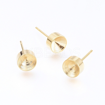 304 Stainless Steel Stud Earring Settings STAS-I088-H-03G-1
