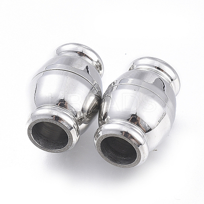 Tarnish Resistant 304 Stainless Steel Magnetic Clasps with Glue-in Ends STAS-D242-19P-1