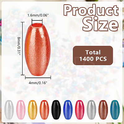 1400Pcs Plastic Imitation Pearl Beads KY-HY0001-23A-1