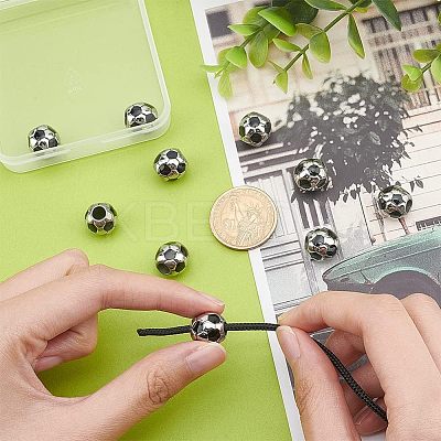10Pcs 304 Stainless Steel Enamel European Beads STAS-UN0040-13-1