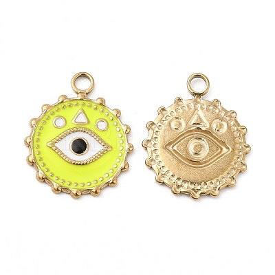 PVD Vacuum Plating 201 Stainless Steel Enamel Pendants STAS-J401-VC842-1