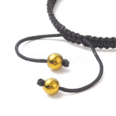 4Pcs 4 Color Synthetic Hematite & Alloy Skull Braided Bead Bracelets Set BJEW-JB09215-1