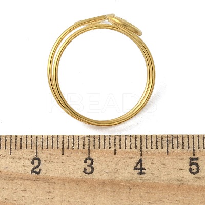 304 Stainless Steel Round Wrap Open Cuff Rings for Women Men RJEW-Z071-02B-G-1