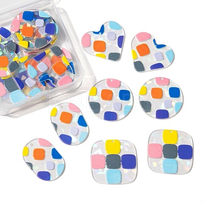 24Pcs 4 Style Transparent Clear Acrylic Pendants KY-LS0001-09-1