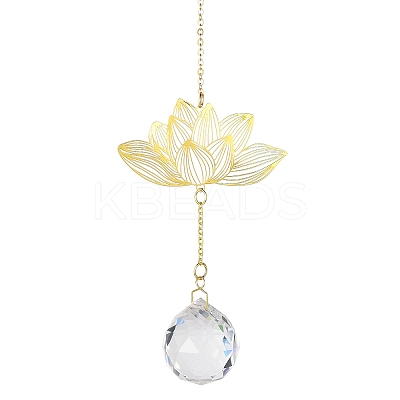 Brass Hollow Lotus Hanging Ornaments LS-HJEW-E012-03G-01-1