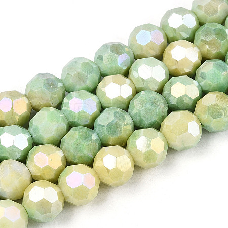 Anti-Tarnish Electroplate Glass Beads Strands EGLA-T021-10mm-15-12-1