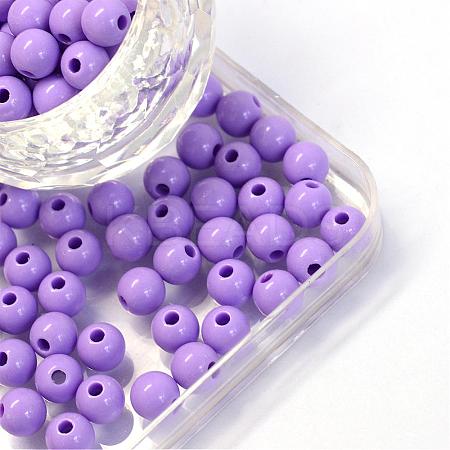 Opaque Acrylic Beads MACR-S802-6mm-QZ50-1