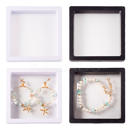 6Pcs 2 Styles Square Transparent 3D Floating Frame Display OBOX-TA0001-01-1