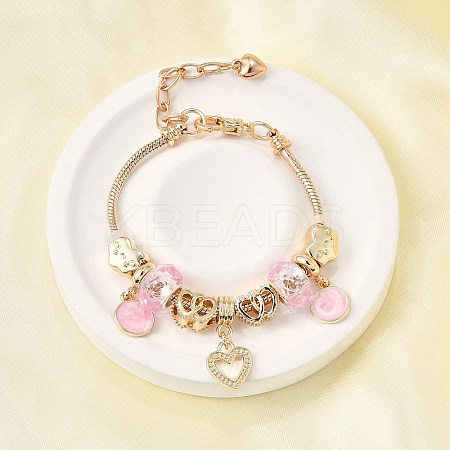 Alloy Enamel European Beads Charm Bracelets BJEW-F495-23G-1
