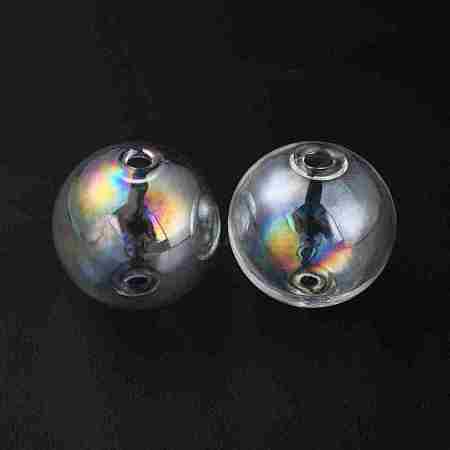 Handmade Two Holes Blown Glass Globe Beads FIND-WH0104-01D-1