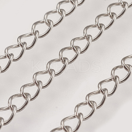 Non-Tarnish Handmade 304 Stainless Steel Curb Chains X-STAS-P200-11P-1