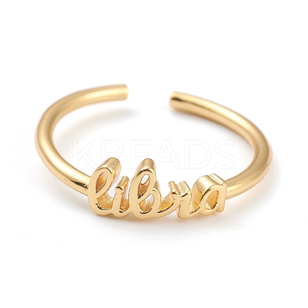 Constellation/Zodiac Sign Brass Cuff Rings RJEW-O042-06G-K-1
