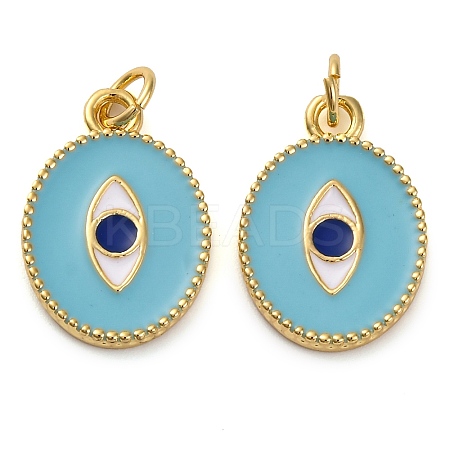 Brass Enamel Pendants KK-K339-08G-02-1