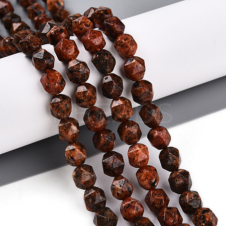 Dyed Natural Sesame Jasper Beads Strands G-T139-8mm-47L-1