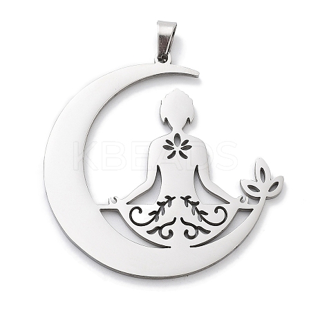 Anti-Tarnish 304 Stainless Steel Pendants STAS-U030-10P-1