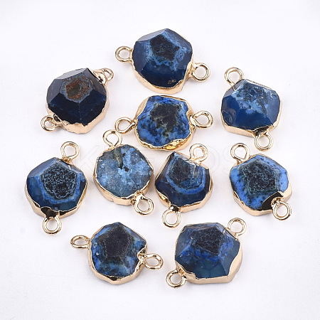 Electroplate Natural Agate Links connectors G-T112-05D-1
