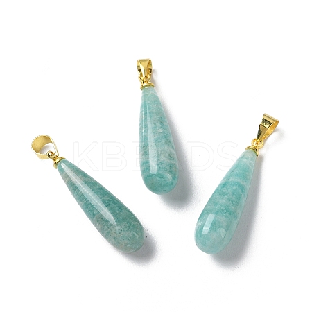 Natural Amazonite Teardrop Pendants G-Q005-03G-05-1
