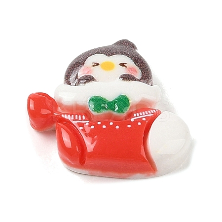 Animal Christmas Socking Theme Opaque Resin Decoden Cabochons LS-RESI-S397-03B-1