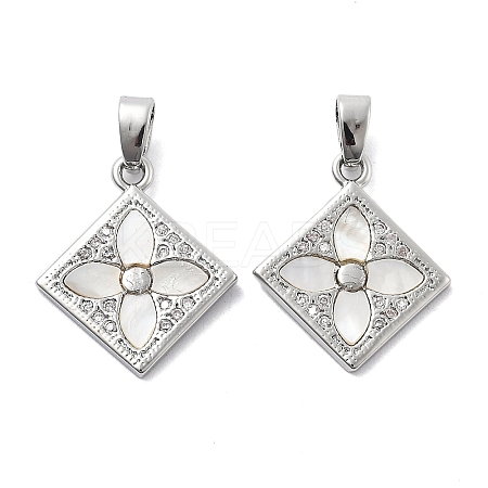 Brass Micro Pave Cubic Zirconia Pendants KK-L222-016P-1