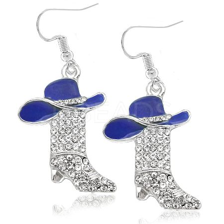 Alloy Rhinestone Dangle Earrings FS-WG4606E-14-1