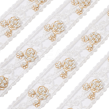 Flower Pattern Lace Embroidery Organza Trimming OCOR-FG0001-30-1