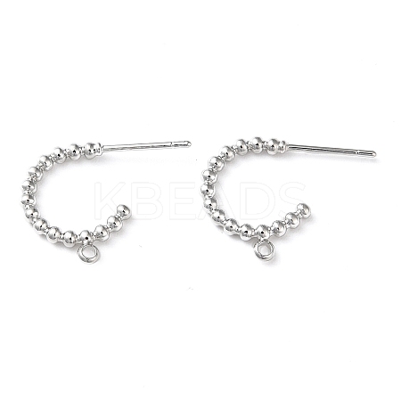 Brass Ring Stud Earring Findings KK-F862-01P-1