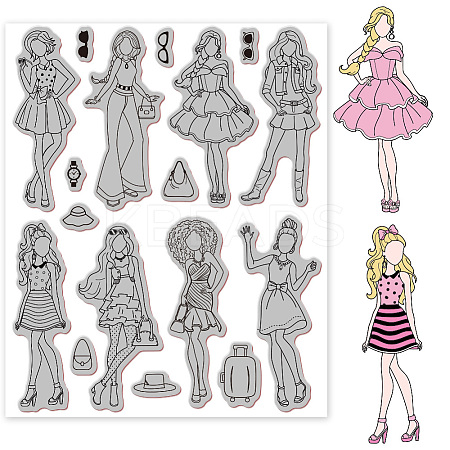 Rubber Clear Stamps DIY-WH0251-015-1