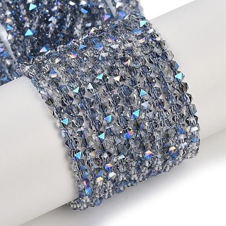 Electroplate Glass Beads Strands GLAA-Q105-02E-1