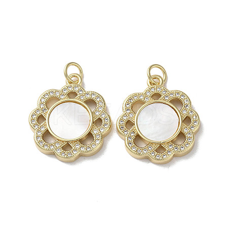 Brass Micro Pave Cubic Zirconia Pendants KK-G485-26B-G-1