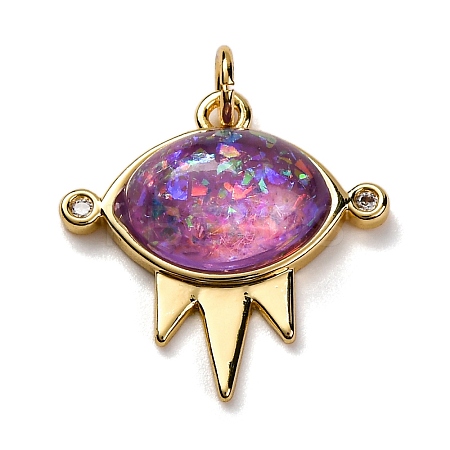 Brass Micro Pave Cubic Zirconia Pendants KK-A233-01G-01-1