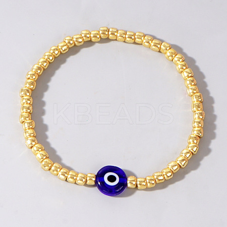 Golden Glass Seed Beaded Stretch Breacelets CZ4431-2-1
