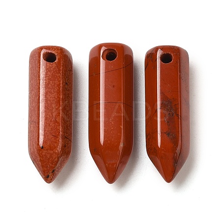 Natural Red Jasper Pointed Pendants G-C158-05I-1