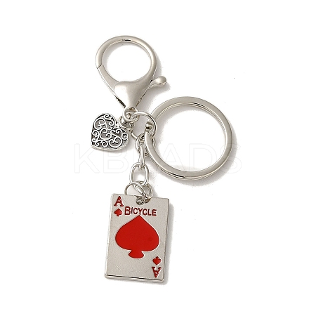 Alloy Playing Card Keychains KEYC-A013-01B-02-1