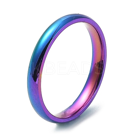 Ion Plating(IP) 304 Stainless Steel Flat Plain Band Rings STAS-I160-D-19mm-M-1