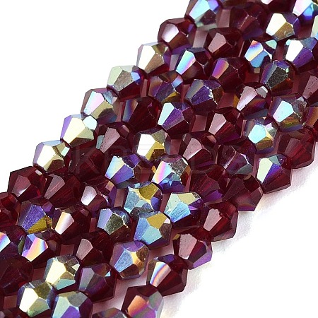 AB Color Plated Transparent Glass Beads Strands GLAA-G127-01J-1