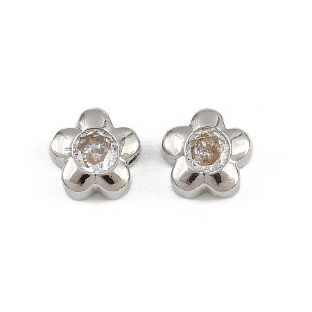 Brass Micro Pave Cubic Zirconia Beads KK-A269-56P-1
