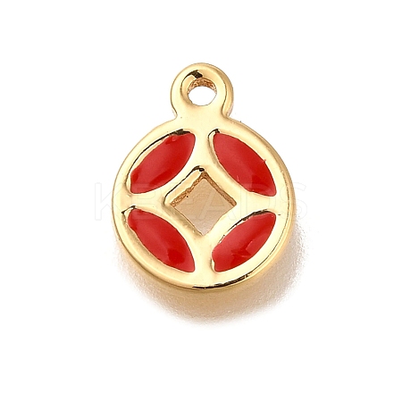 Brass Enamel Charms KK-M301-10G-1