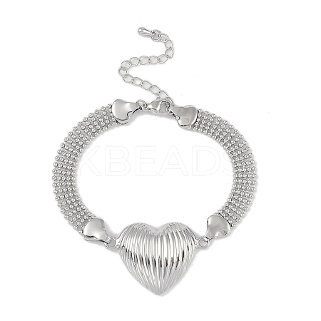 Brass Hollow Ball Chain Bracelets BJEW-H609-02P-1