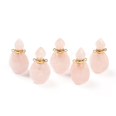 Faceted Natural Rose Quartz Pendants G-H252-B04-1
