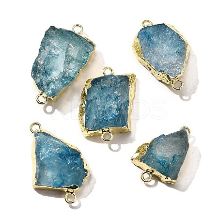 Raw Rough Natural Dyed Quartz Crystal Links Connector Charms G-K189-04LG-05-1