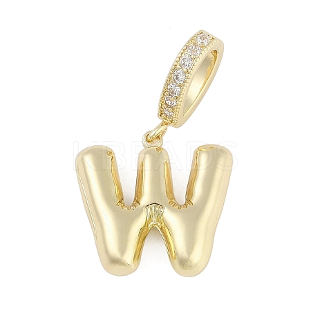 Brass Micro Pave Clear Cubic Zirconia Pendants KK-M289-01W-G-1