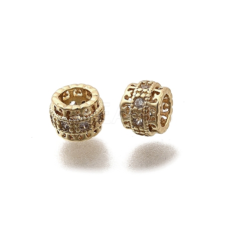 Brass Micro Pave Cubic Zirconia Beads KK-Z126-16G-1