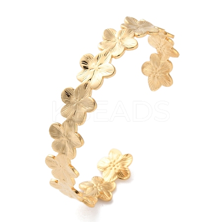 304 Stainless Steel Cuff Bangles for Women LS-BJEW-K263-05G-06-1