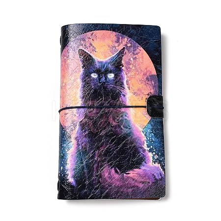 Cat Theme PU Imitation Leather Notebooks OFST-E002-01D-1