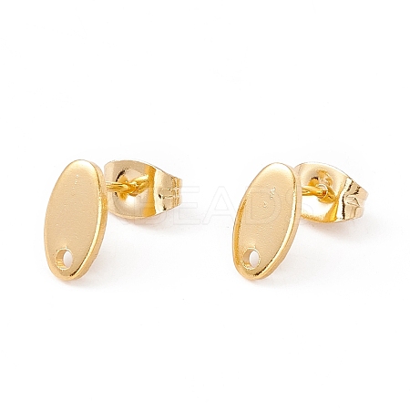 201 Stainless Steel Stud Earring Findings with Hole X-EJEW-A071-01C-G-1