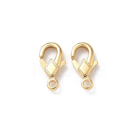 Rhombus Brass Lobster Claw Clasps KK-H083-16G-1