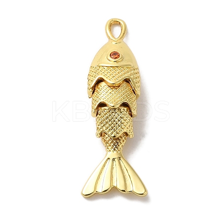 Brass Micro Pave Cubic Zirconia Pendants KK-C072-40G-1