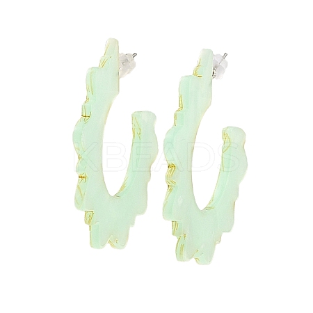 Acrylic Sun Stud Earrings EJEW-I287-01C-1