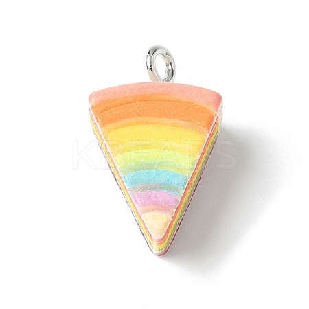 3D Rainbow Cake Resin Pendants RESI-V002-01-1